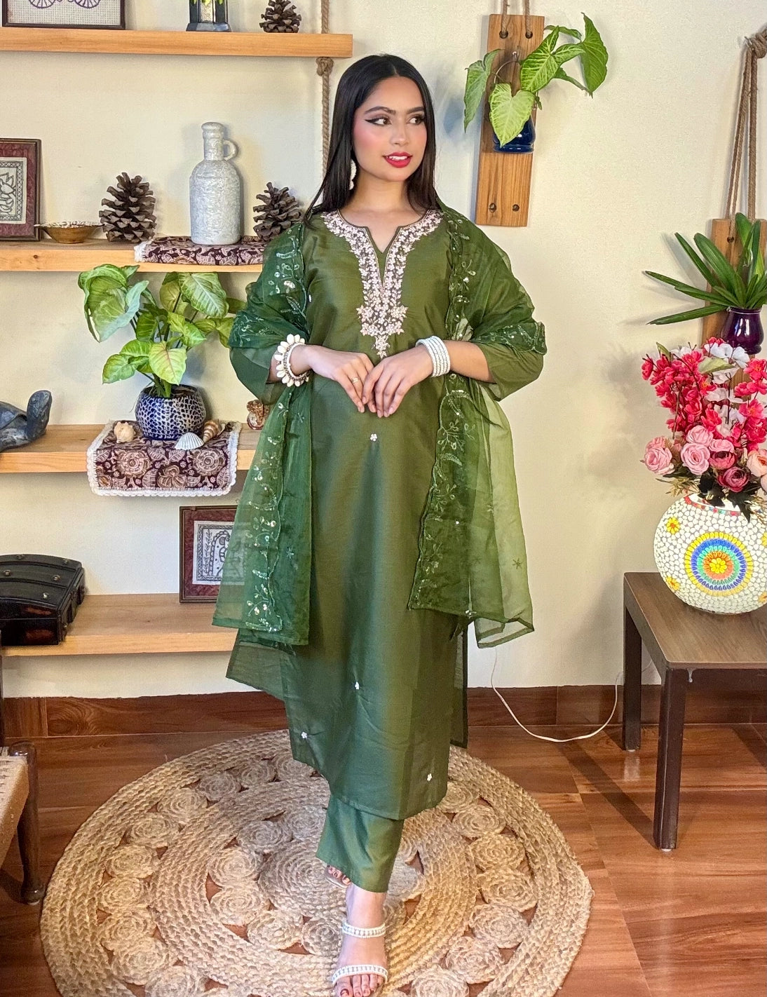 Raha Olive Green Suit I Param Iqbal
