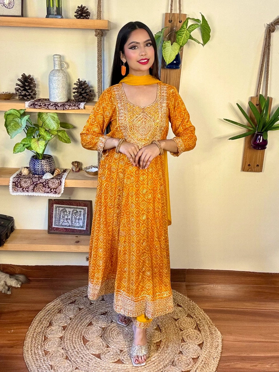 Ojasvi Orange Cotton Suit