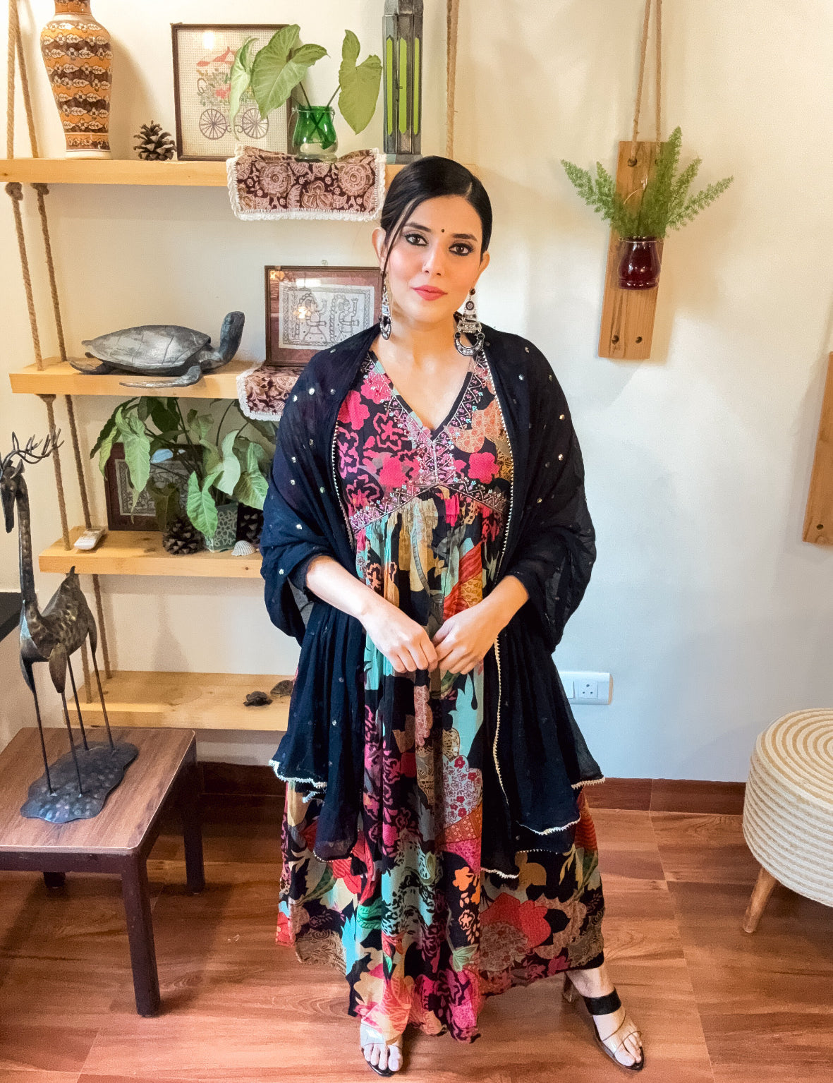 Muskaan Black Chinnon Suit | Param Iqbal 