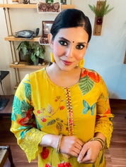Yasmin Yellow Muslin Suit | Param Iqbal 