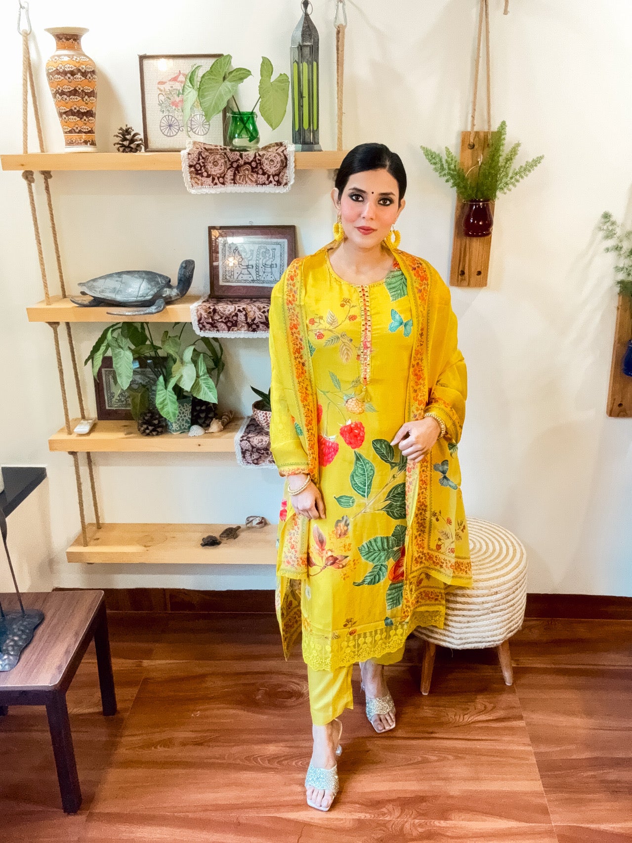 Yasmin Yellow Muslin Suit | Param Iqbal 