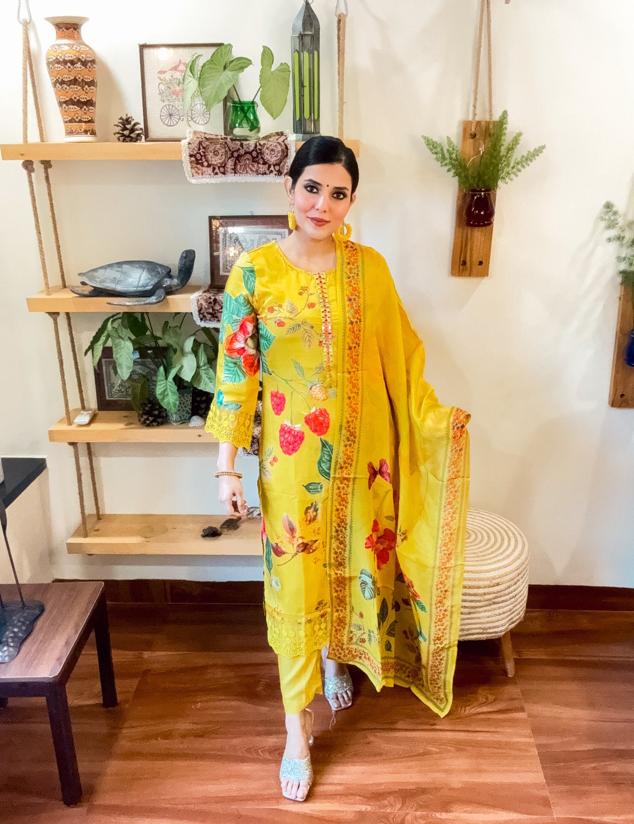 Yasmin Yellow Muslin Suit | Param Iqbal 