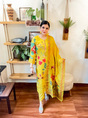 Yasmin Yellow Muslin Suit | Param Iqbal 