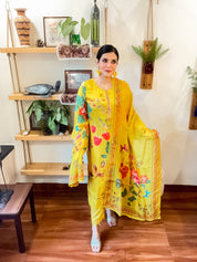 Yasmin Yellow Muslin Suit | Param Iqbal 