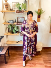 Zohra Purple Chinnon Suit | Param Iqbal 