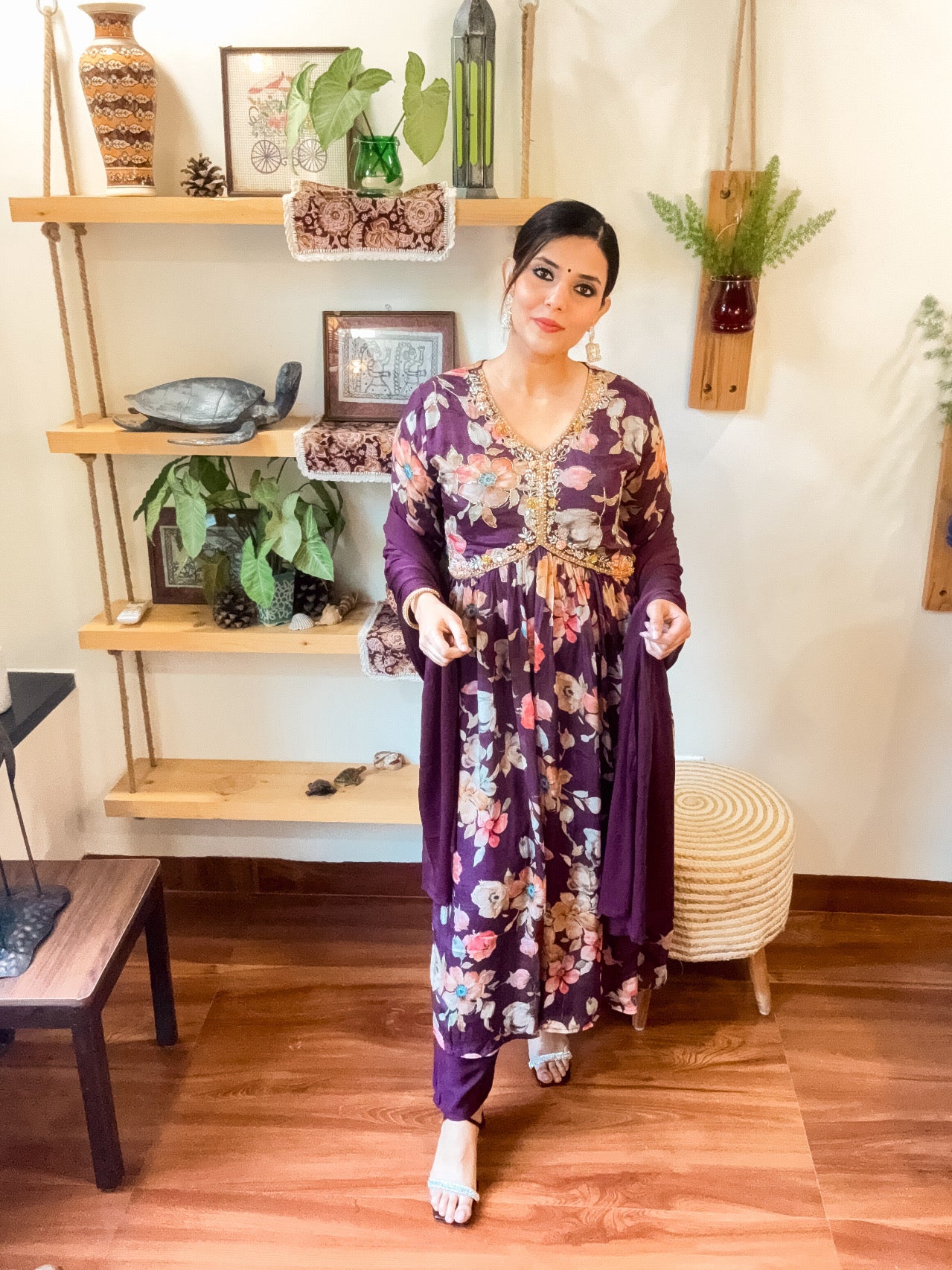 Zohra Purple Chinnon Suit | Param Iqbal 