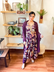 Zohra Purple Chinnon Suit | Param Iqbal 