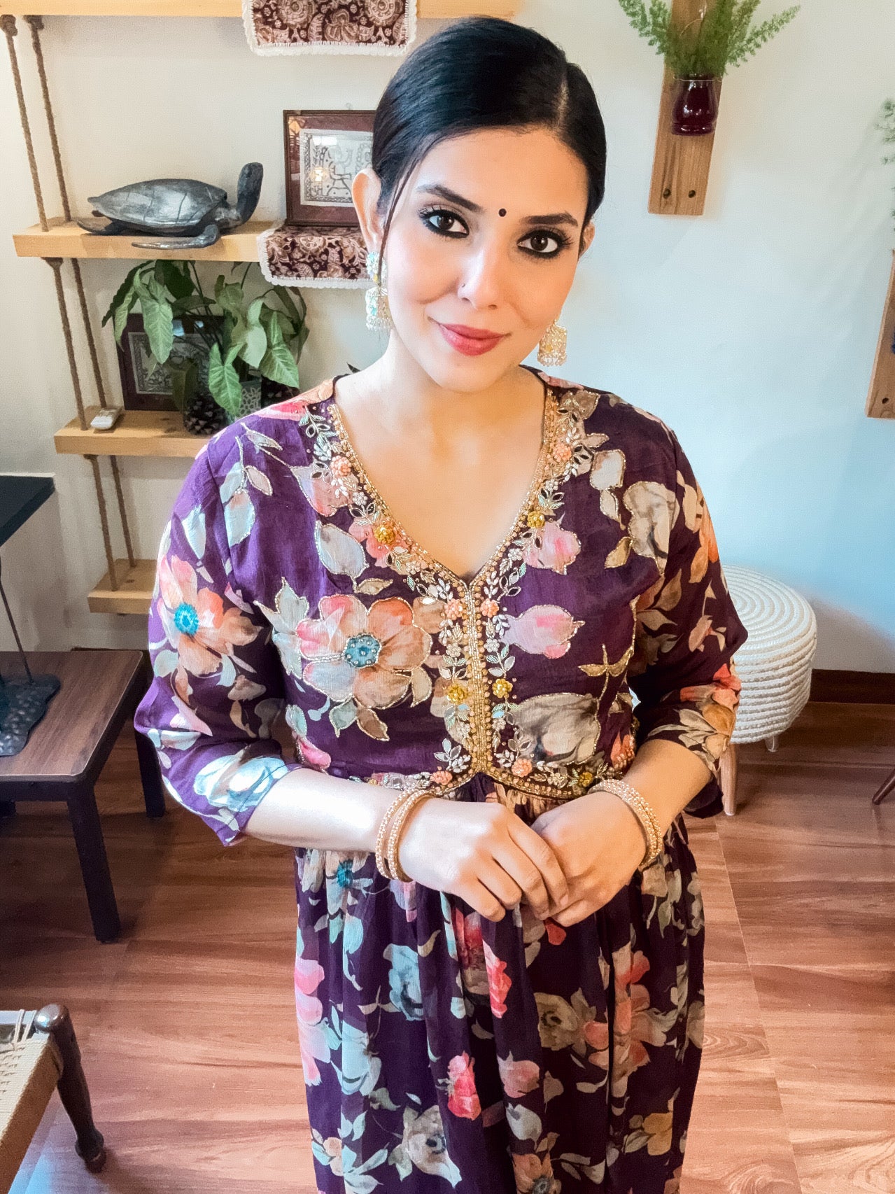 Zohra Purple Chinnon Suit | Param Iqbal 