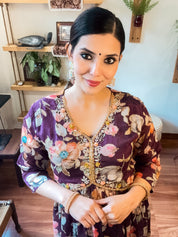 Zohra Purple Chinnon Suit | Param Iqbal 