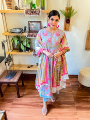 Sana Sky Blue Cotton Suit | param iqbal 