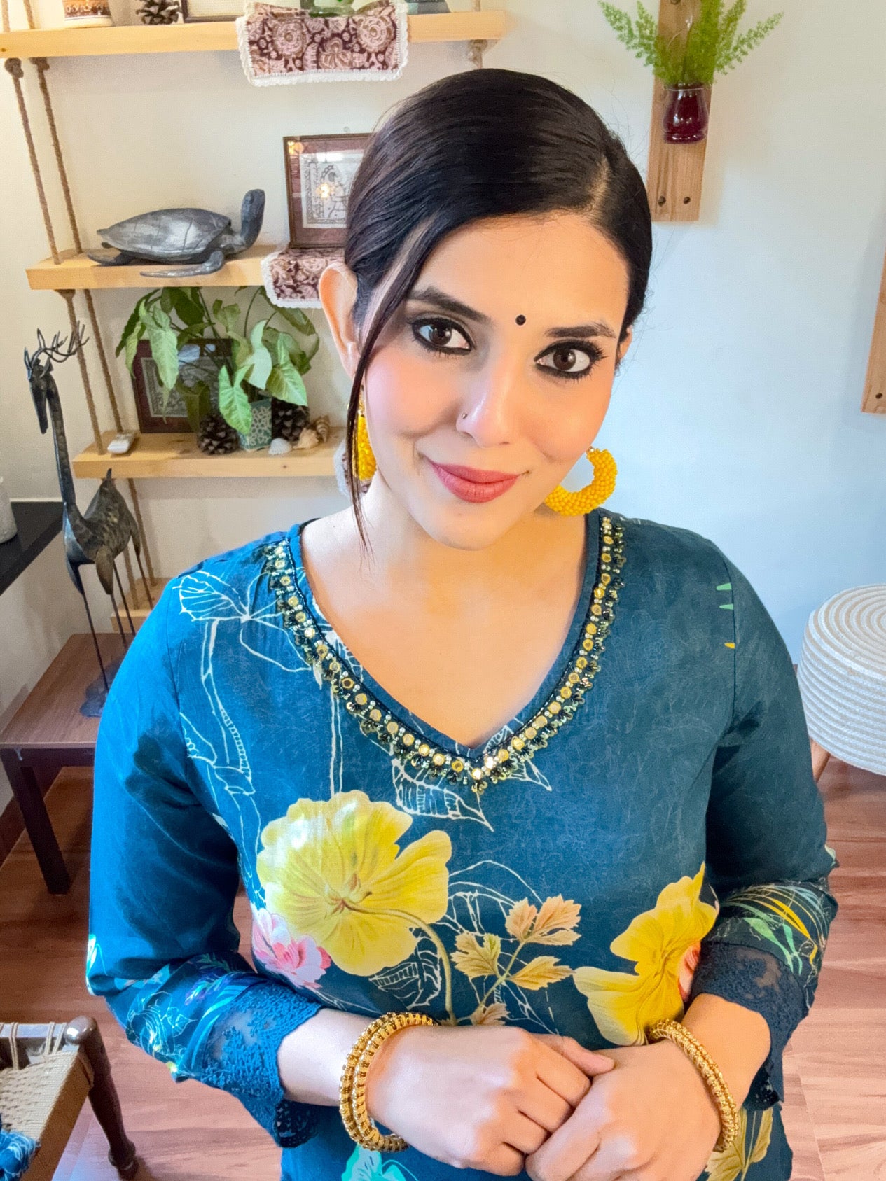 Qamara Cobalt Blue Muslin Suit | Param Iqbal 