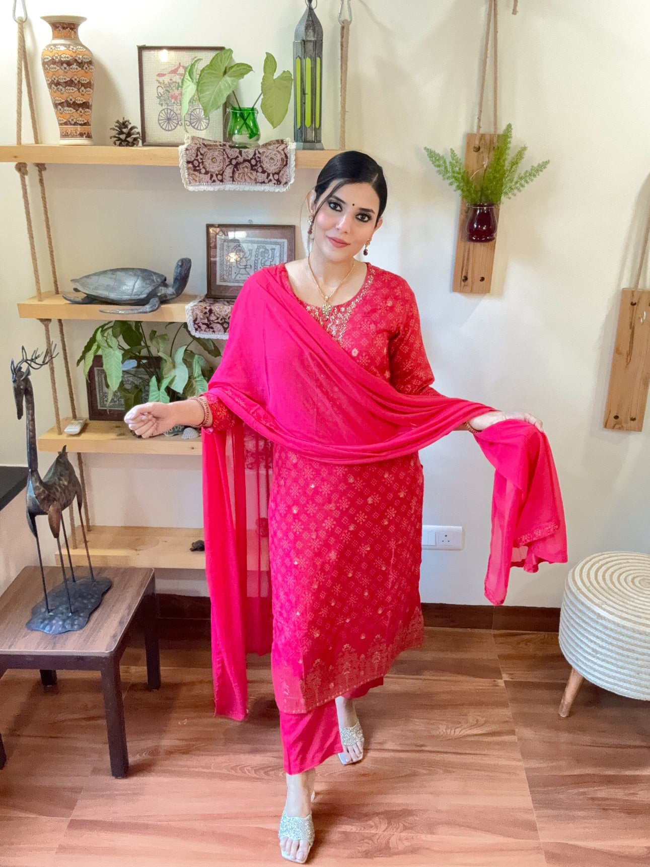 Saira Pink Muslin Suit | Param Iqbal 