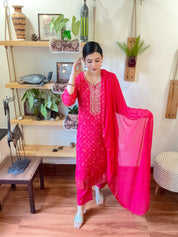 Saira Pink Muslin Suit | Param Iqbal 