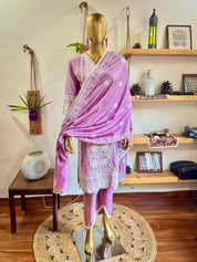 Gaurika Lavender Rayon suit | Param Iqbal