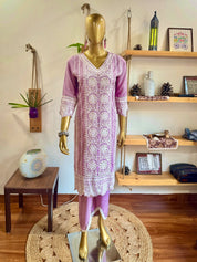 Gaurika Lavender Rayon suit | Param Iqbal