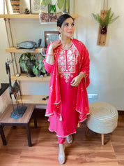 Fiza Pink Russian Silk Suit | Param Iqbal 