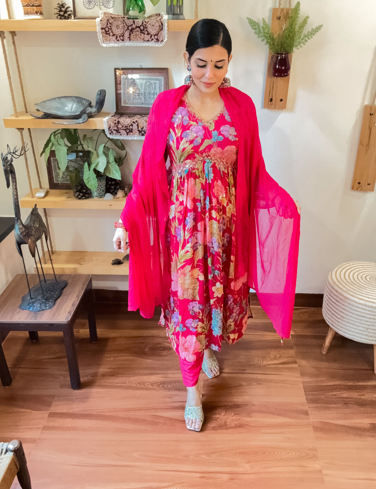 Rida Pink Chinnon Suit | Param Iqbal 