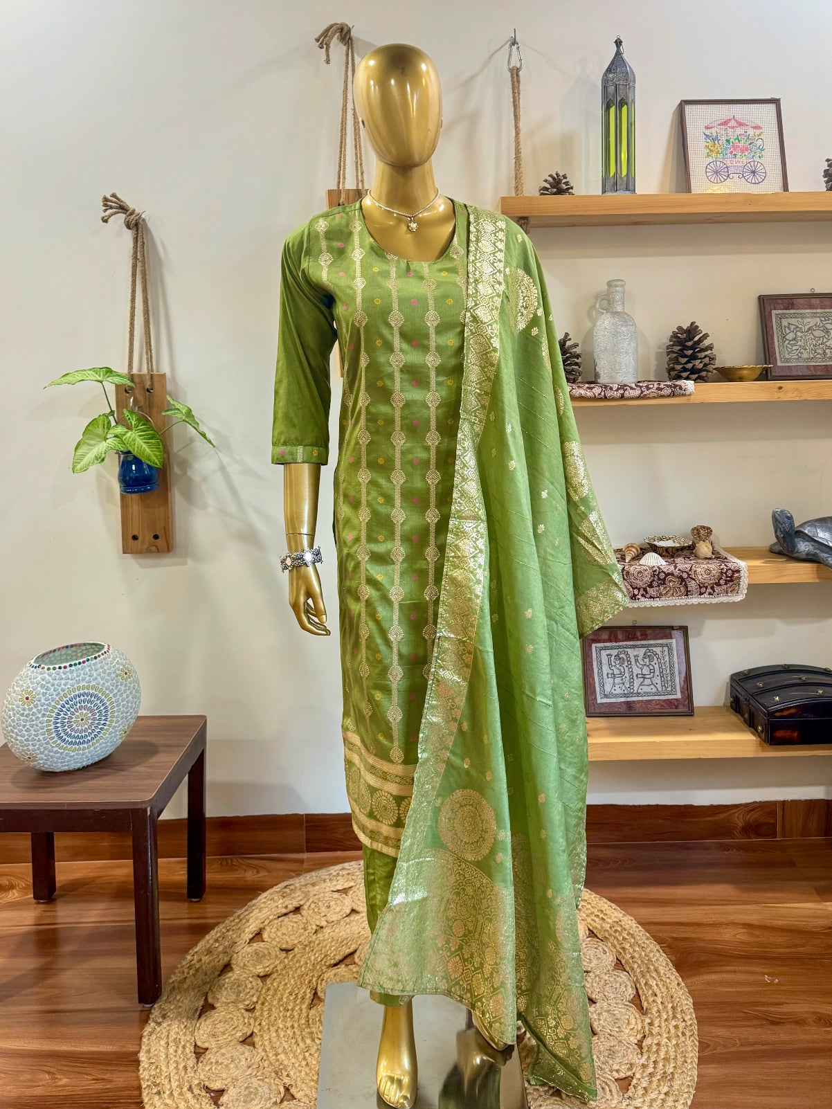 Vamika Green Silk Suit | Param Iqbal