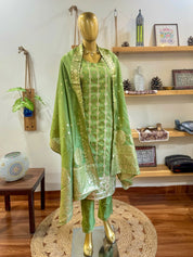 Vamika Green Silk Suit | Param Iqbal