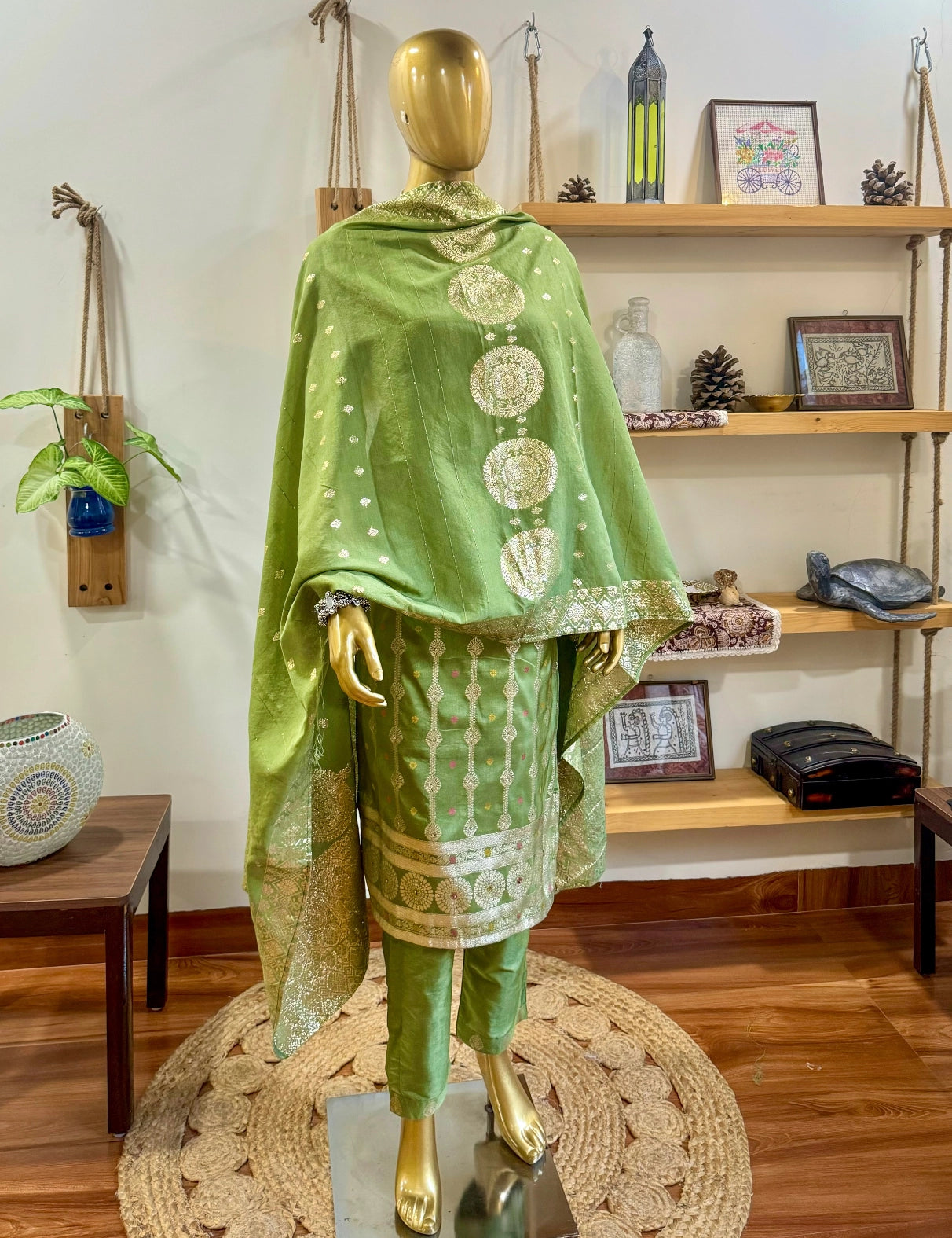 Vamika Green Silk Suit | Param Iqbal