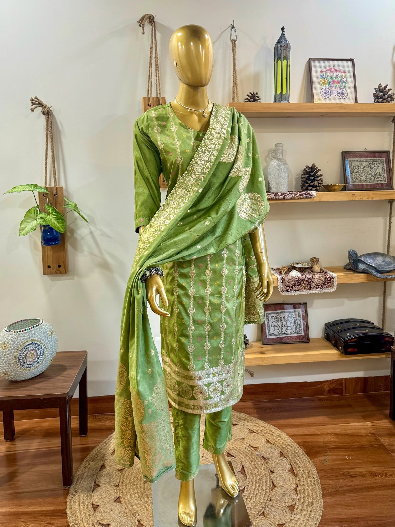 Vamika Green Silk Suit | Param Iqbal