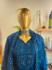 ikshita Blue Organza Suit | Param Iqbal