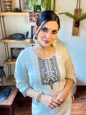 Zoya White Cotton Suit | Param Iqbal 