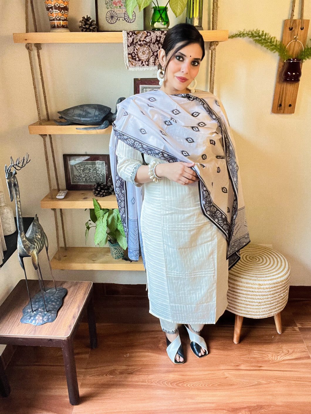 Zoya White Cotton Suit | Param Iqbal 