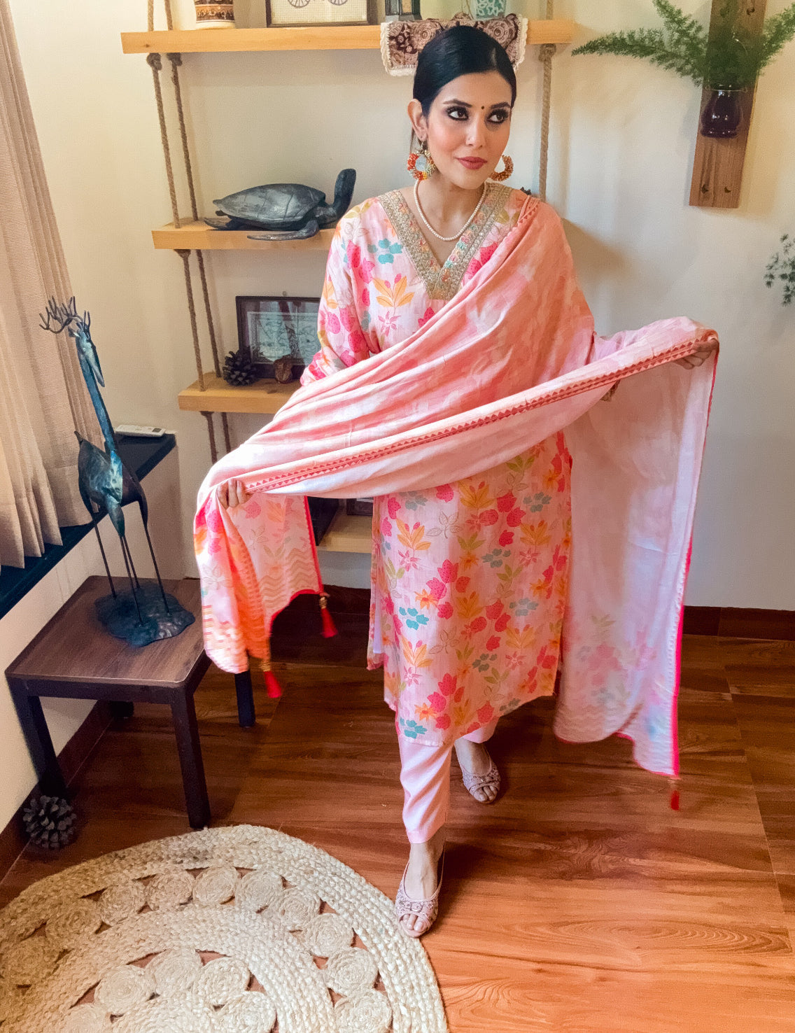 Nagma Pink Muslin Suit | Param Iqbal 