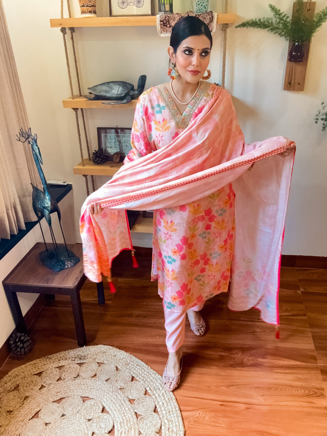Nagma Pink Muslin Suit | Param Iqbal 