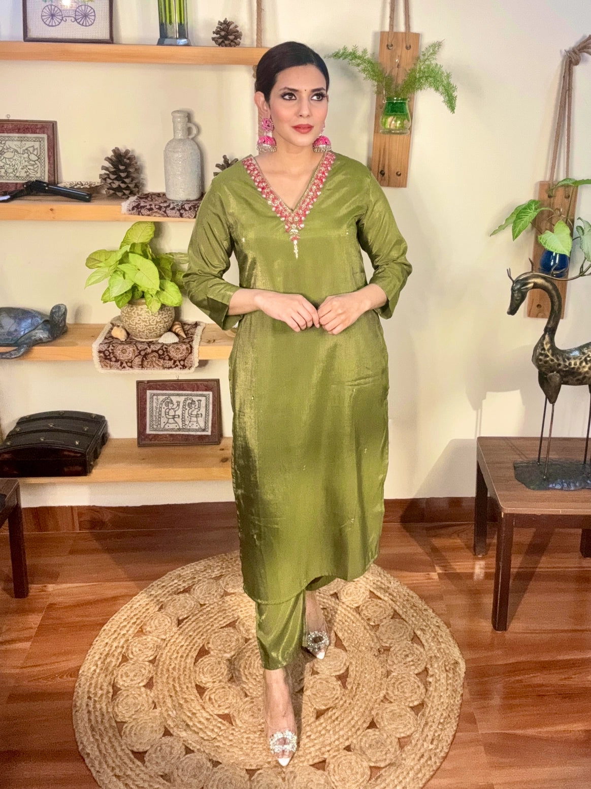 Vedika Green Silk Suit | Param Iqbal
