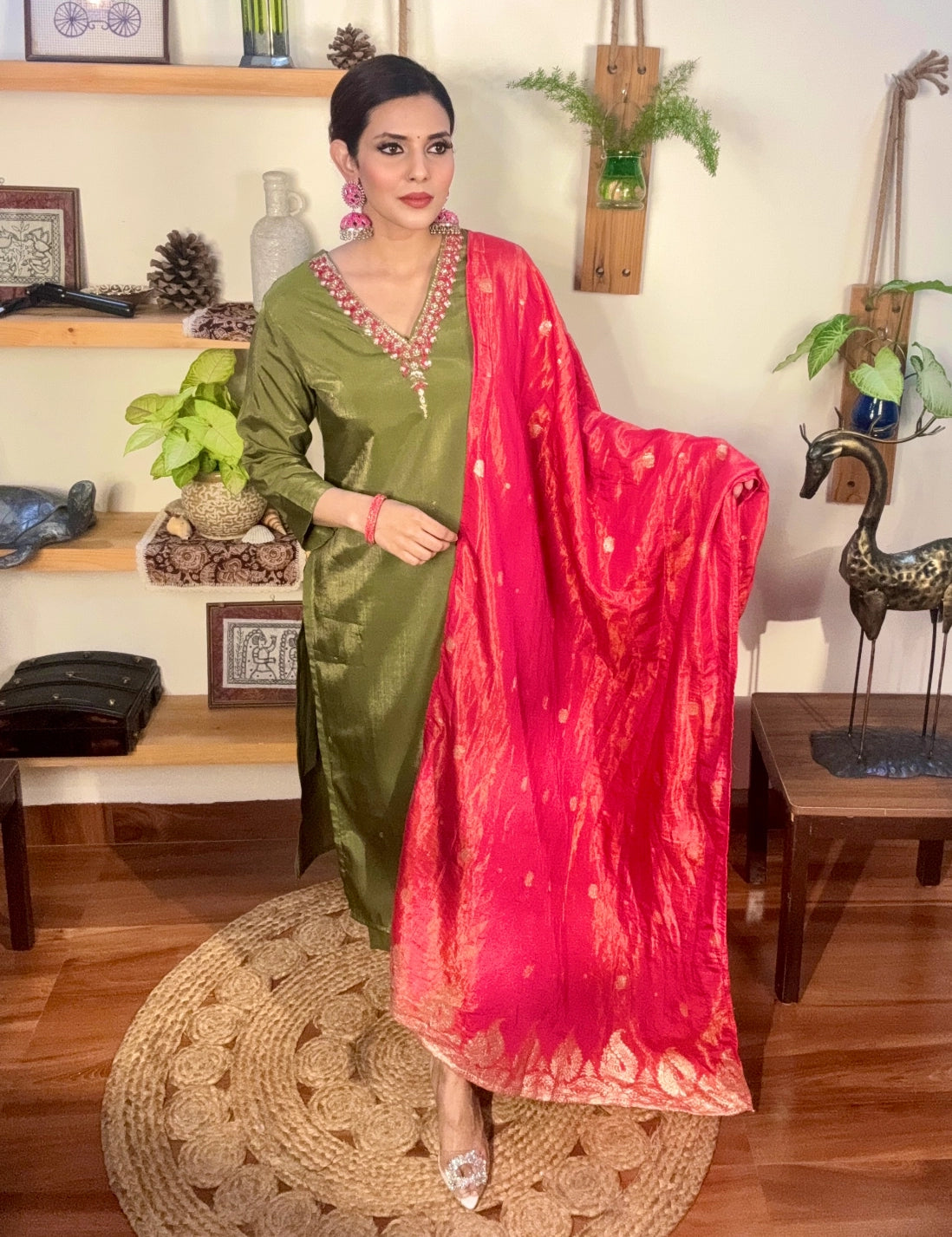 Vedika Green Silk Suit | Param Iqbal