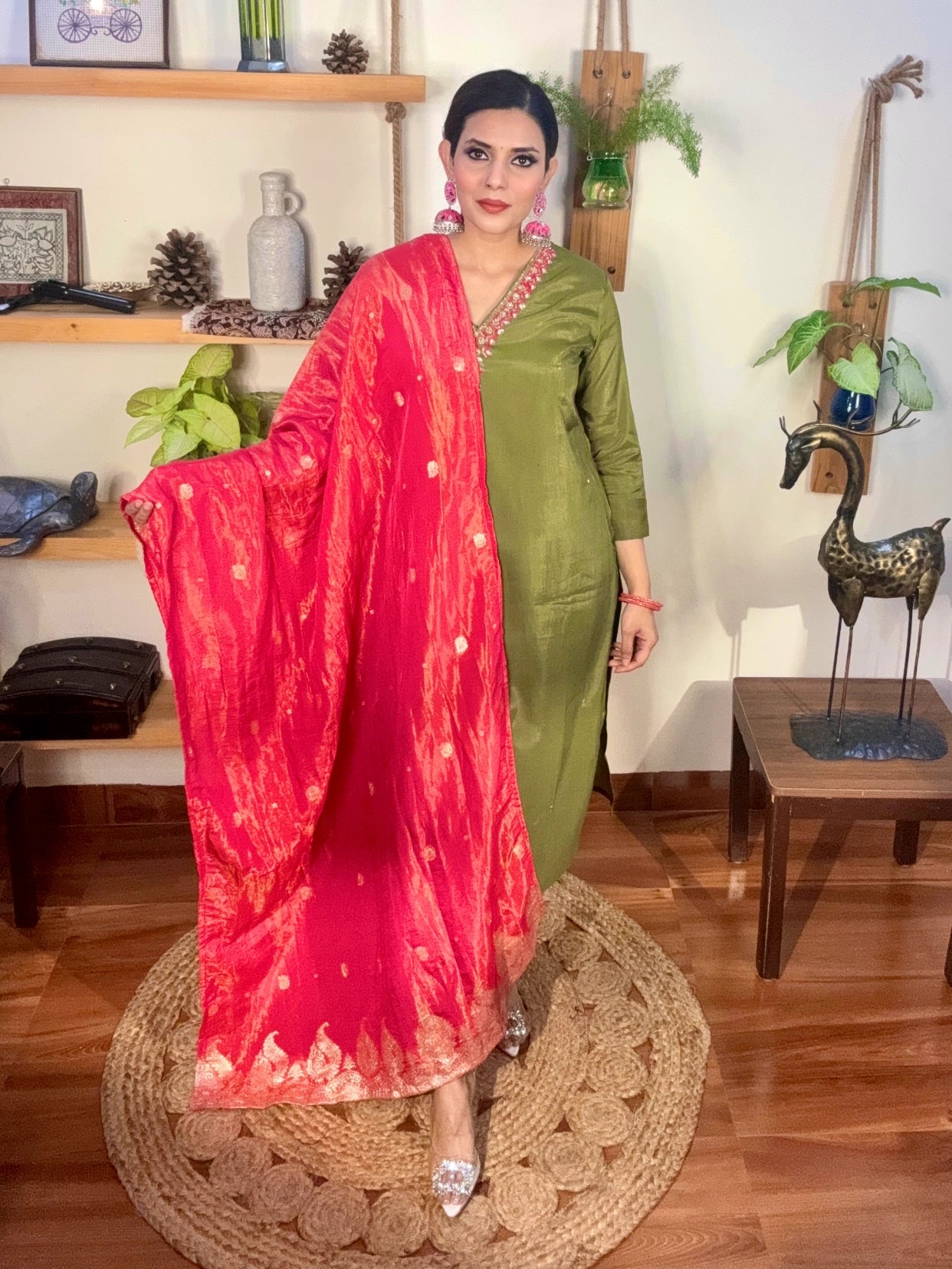 Vedika Green Silk Suit | Param Iqbal