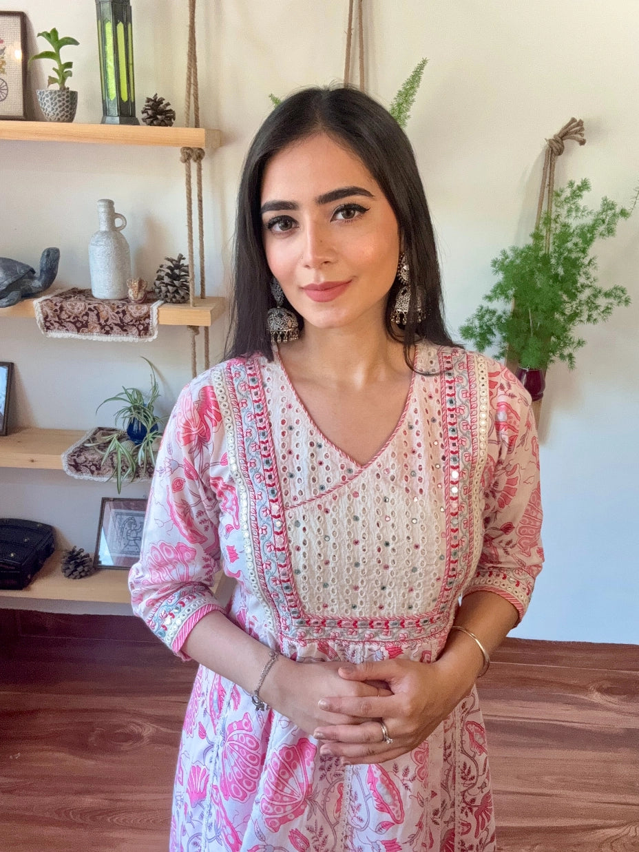 Amira Pink Cotton Suit | param Iqbal