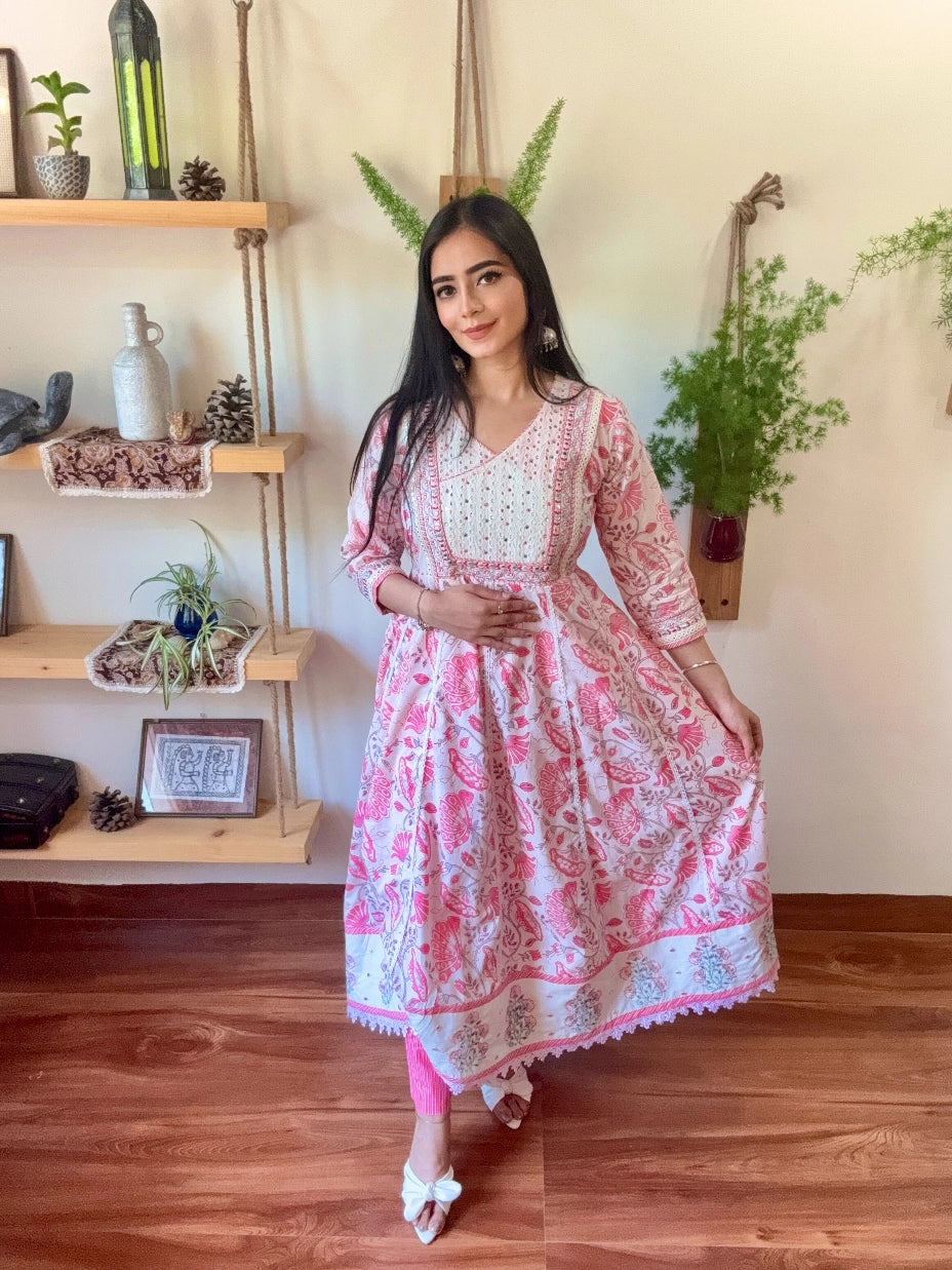 Amira Pink Cotton Suit | param Iqbal