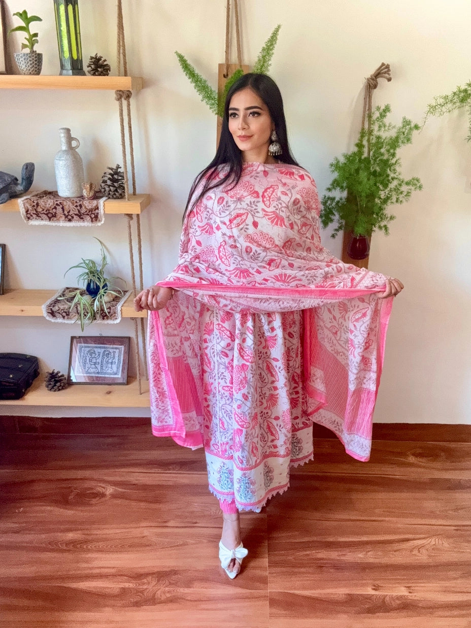Amira Pink Cotton Suit | param Iqbal