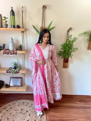 Amira Pink Cotton Suit | param Iqbal