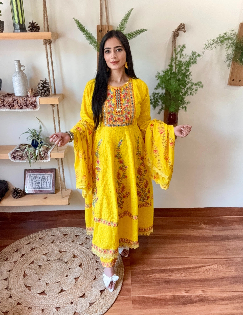 Nushrat Yellow Cotton Suit | Param Iqbal 