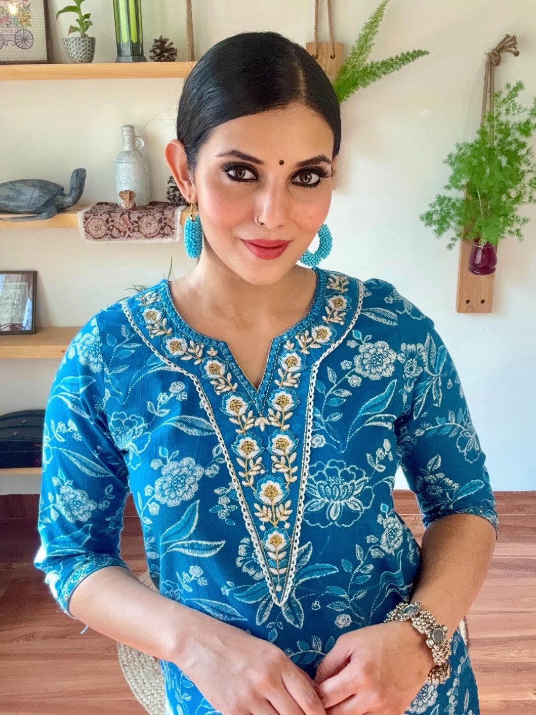 Nimat Blue Cotton Suit | Param Iqbal 