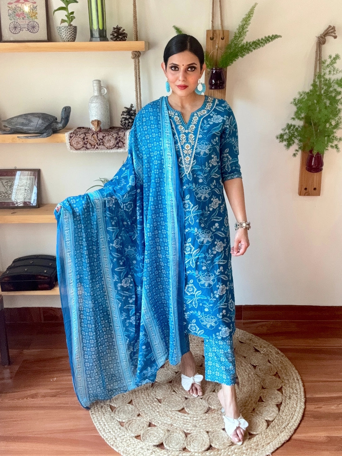 Nimat Blue Cotton Suit | Param Iqbal 