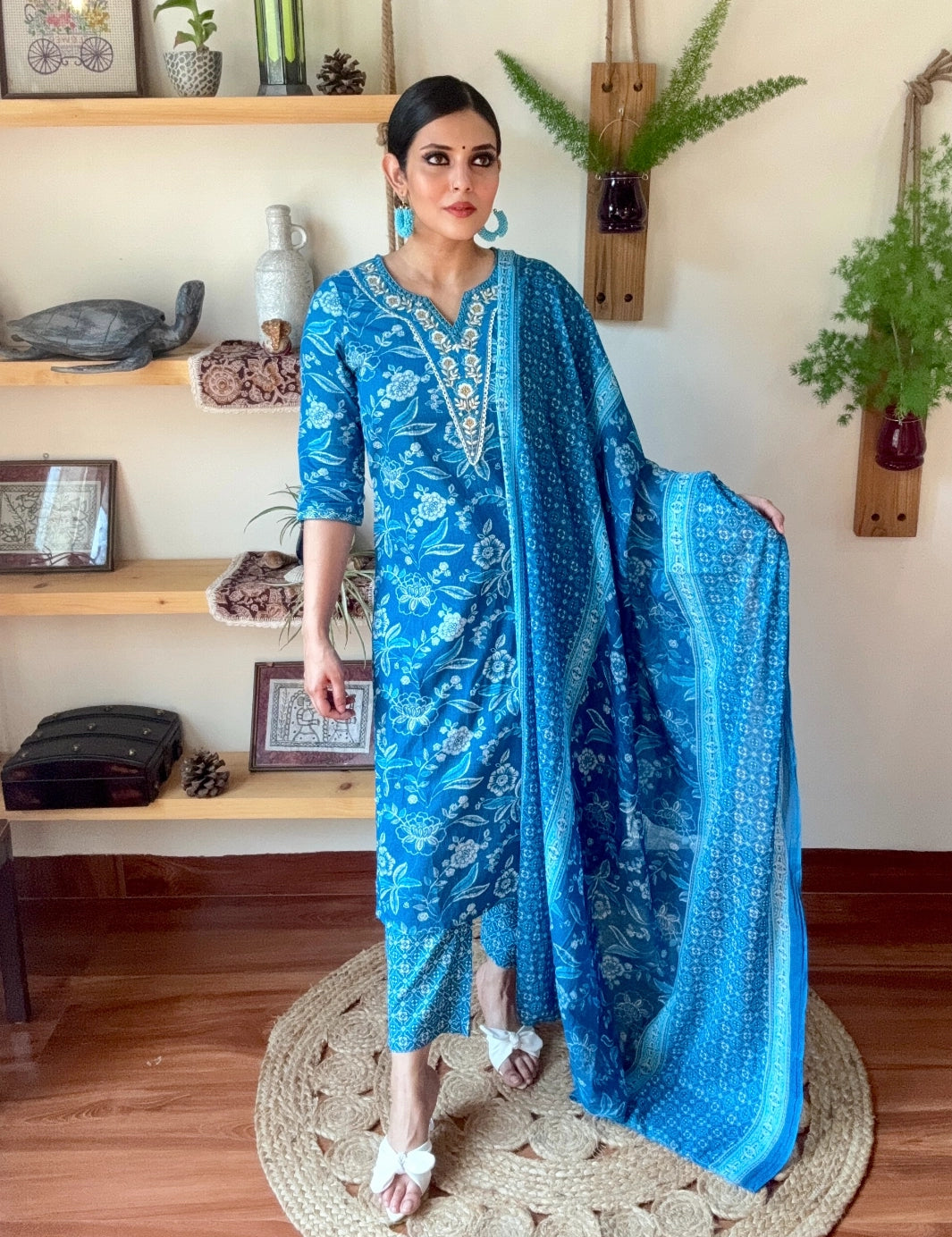 Nimat Blue Cotton Suit | Param Iqbal 