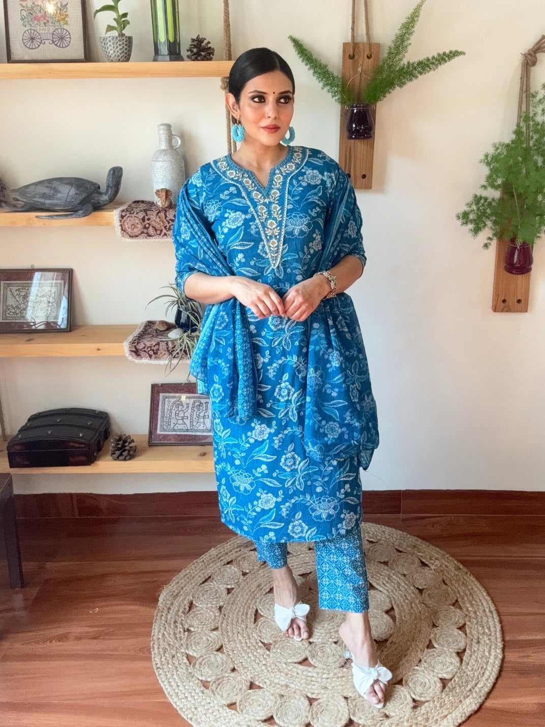 Nimat Blue Cotton Suit | Param Iqbal 