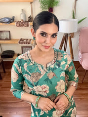 Fatima Sea Green Cotton Suit | Param Iqbal 
