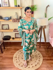 Fatima Sea Green Cotton Suit | Param Iqbal 