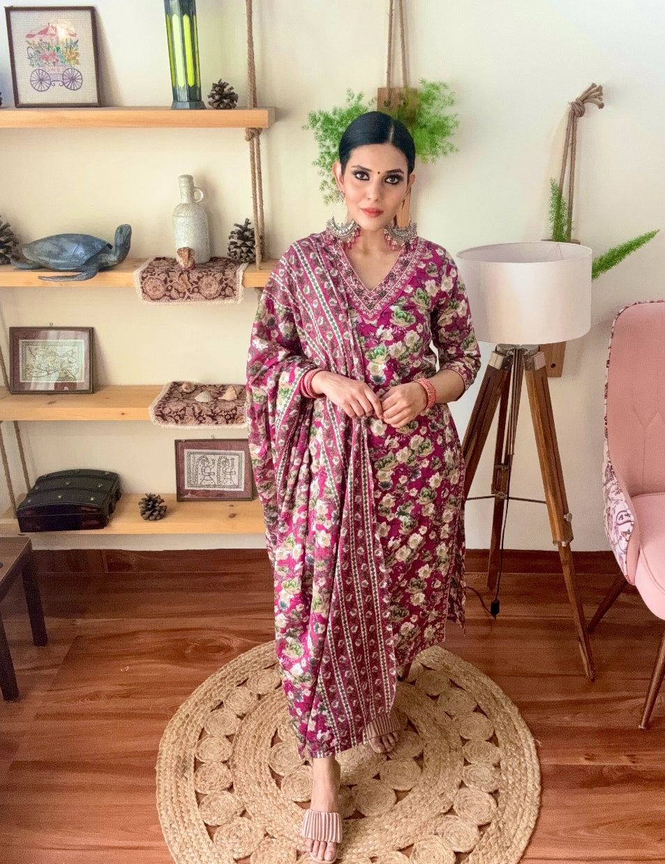 Shireen Pink Cotton Suit | Param Iqbal 
