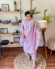 Kausar Pink Cotton Suit | Param Iqbal