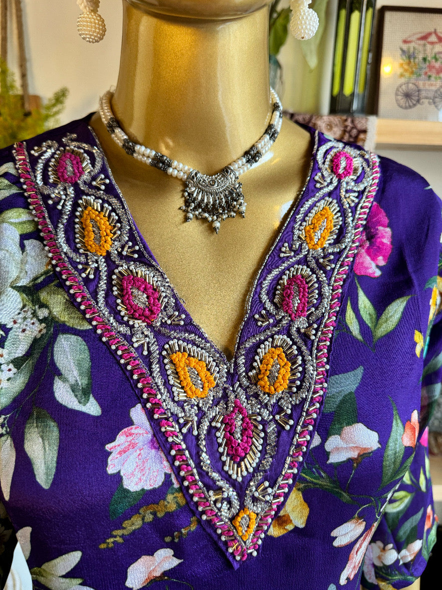 Zainab Purple Chinnon Suit | Param Iqbal 