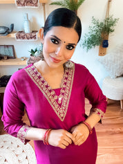Samira Pink Dupion Silk Suit | Param Iqbal 
