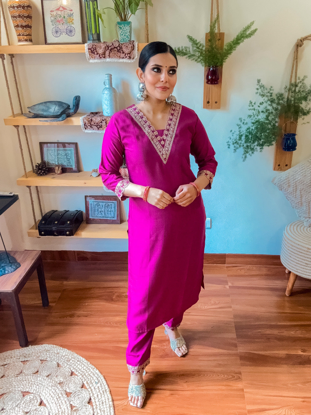 Samira Pink Dupion Silk Suit | Param Iqbal 
