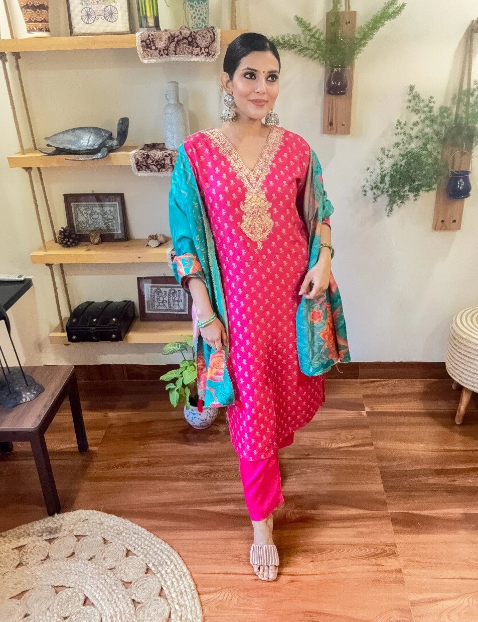 Nargis Pink Russian Silk Suit | Param Iqbal 